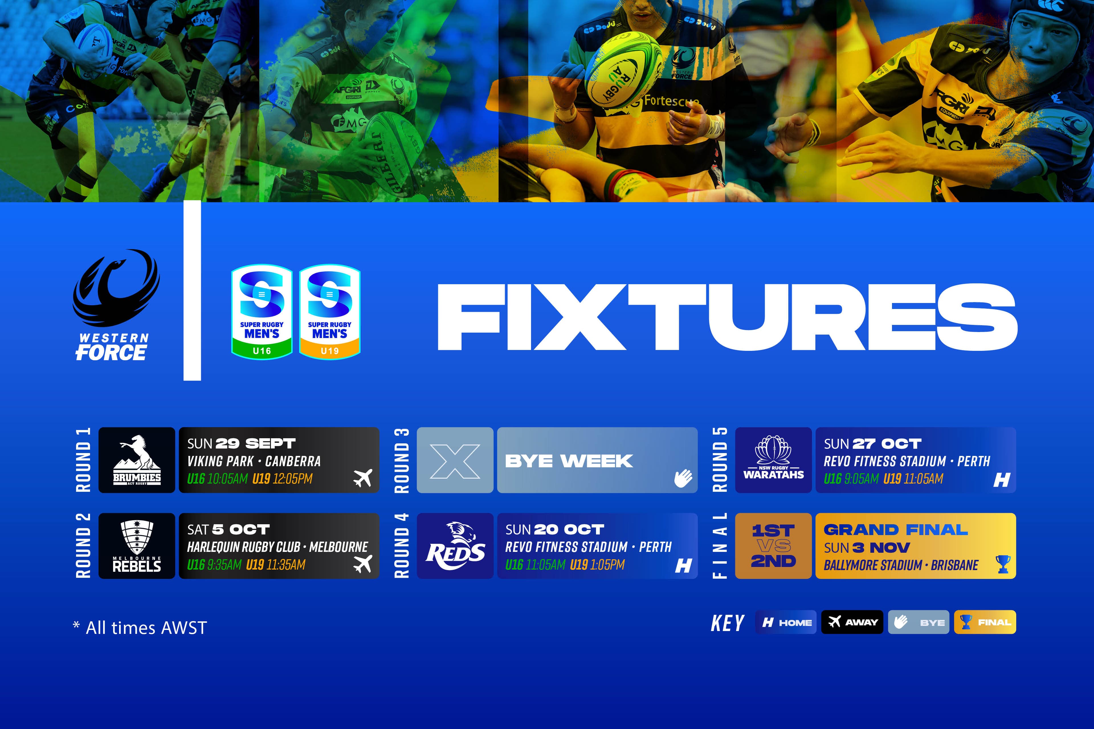 U16s U19s fixtures 2024