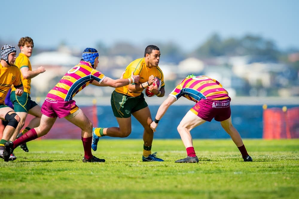 Masibaka playing for Associates Rugby Club during the Belt Up Colts Semi Final. Photo: Gordan Pettigrew/True Spirit Photos