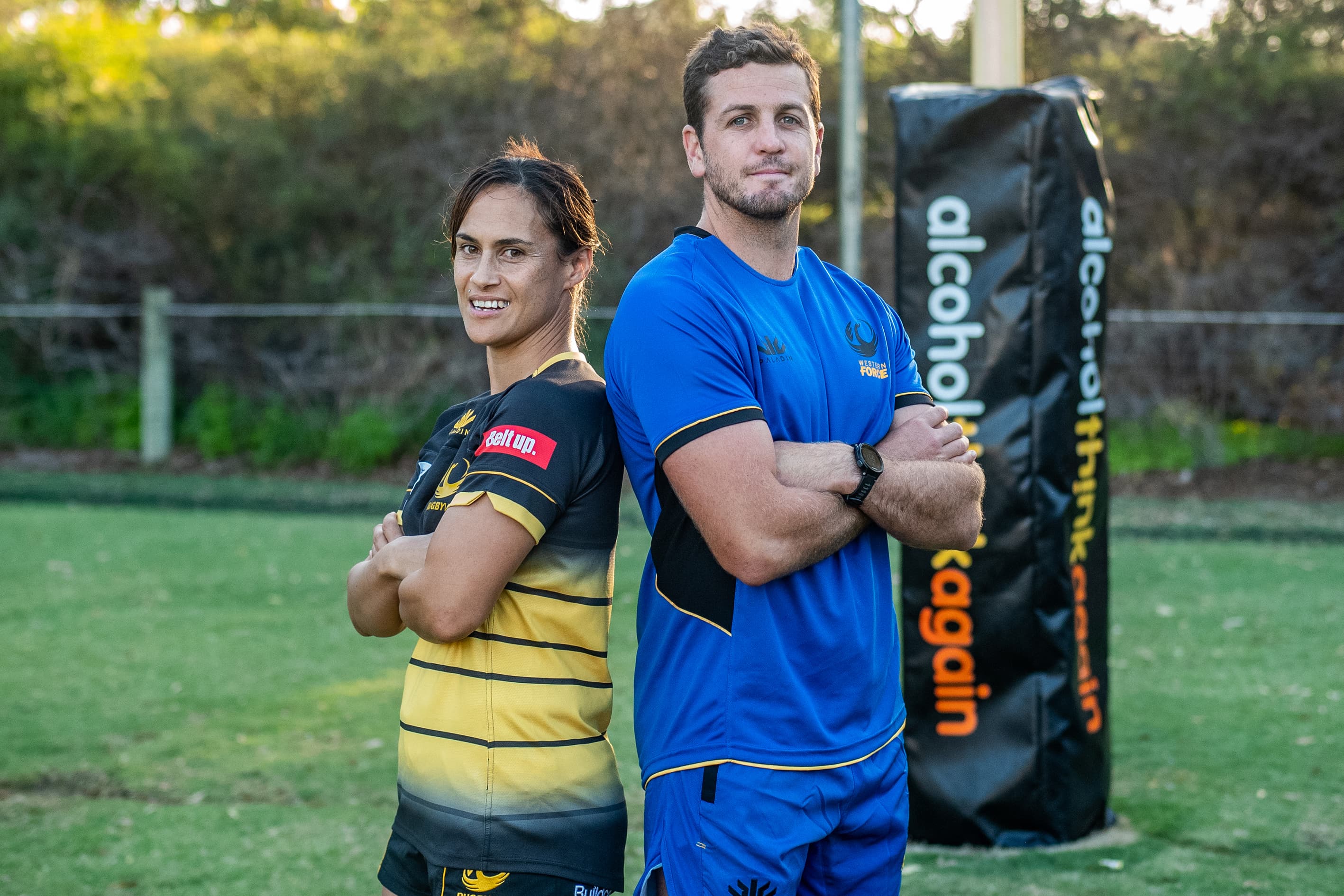 Western Force and Womens Player Crossing Arms