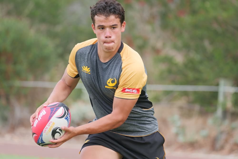 Fly-Half Luke-David Wells-Talamaivao, one of the 17 year-old additions to the RugbyWA Senior Academy. 